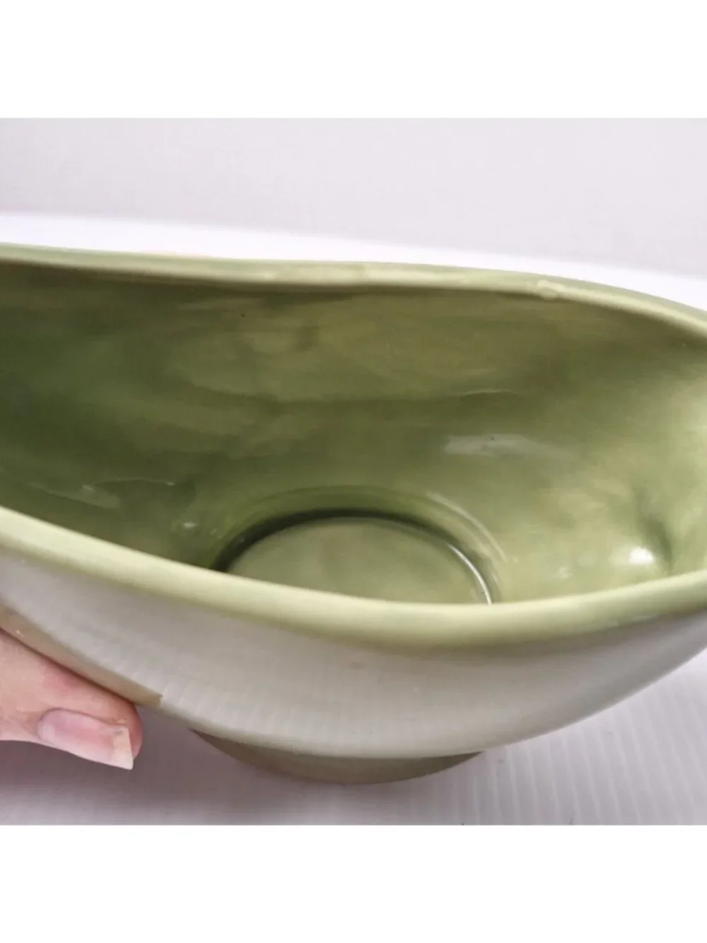 POTTERY BARN GRAVY/SAUCE BOWL SAGE GREEN SAUSALITO DINNERWARE PATTERN 9